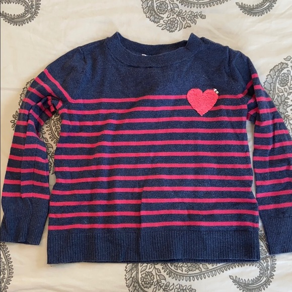 Gap Girls Sweater with Flip Over Sequin Heart - Picture 1 of 6